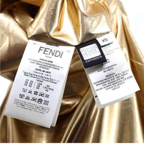 Fendi x K-Way Gold-Tone/Black Zucca Printed Reversible Nylon Windbreaker - Picture 3 of 9